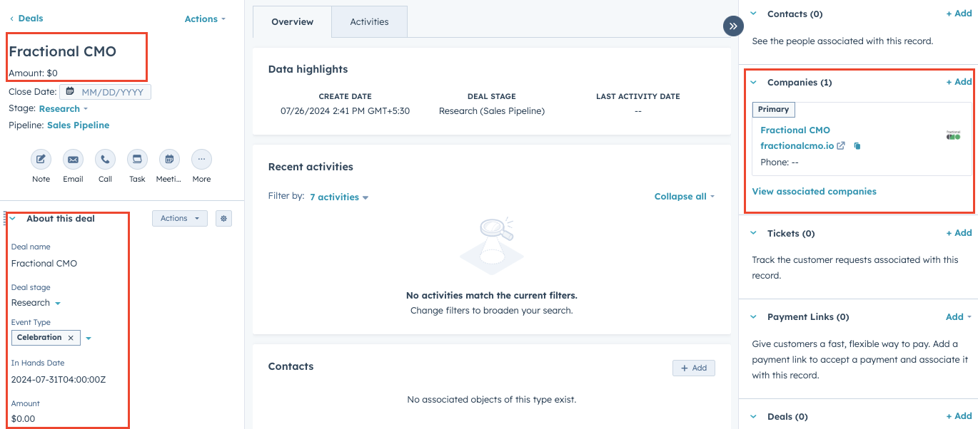 Data pushing from CommonSKU to HubSpot