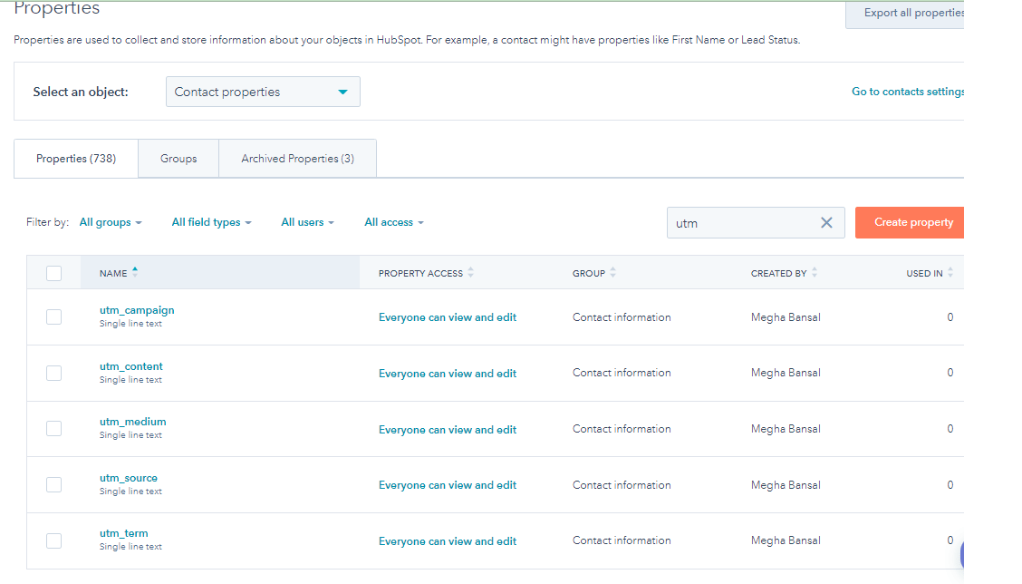 UTM parameters